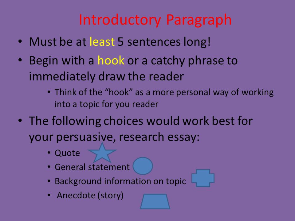 How To Write An Introductory Paragraph For A Research Paper