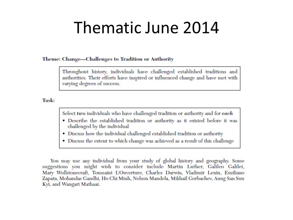 Global history regents june 2013 thematic essay