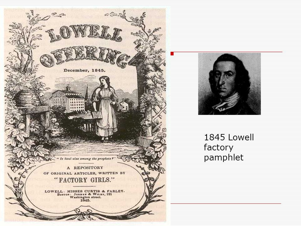 ! 1845 Lowell factory pamphlet