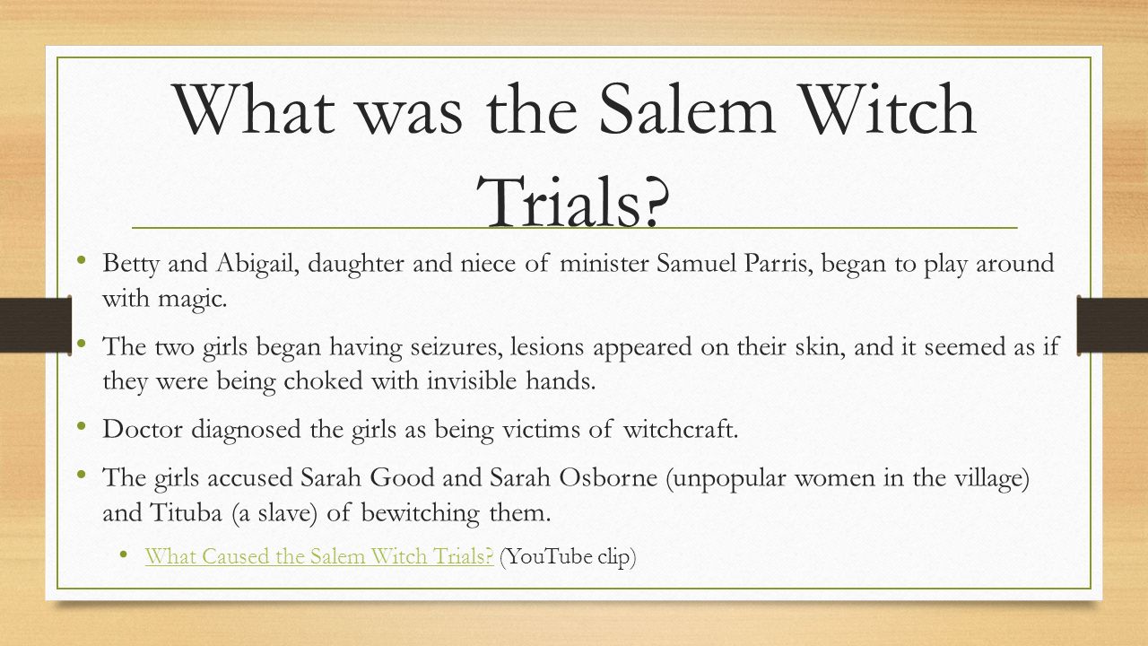 Thesis for paper on salem witch trials