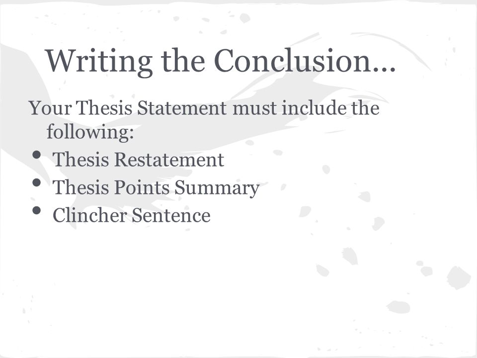 Writing the Conclusion...