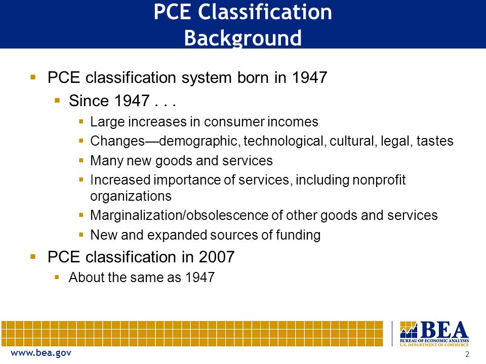 2 PCE Classification Background  PCE classification system born in 1947  Since