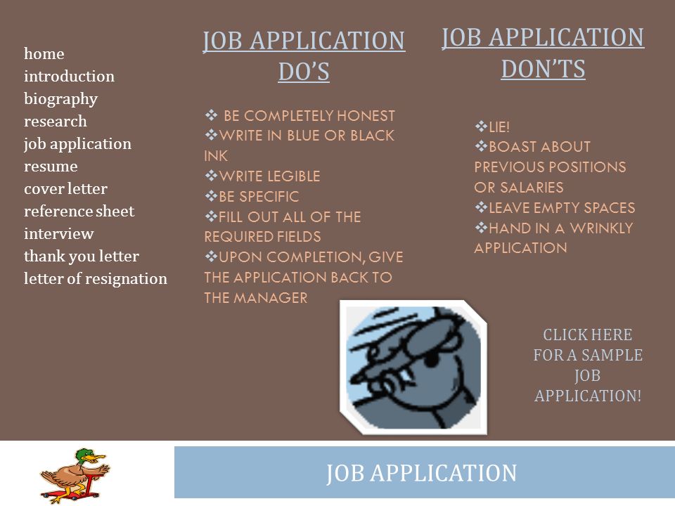 How to write biography for job application