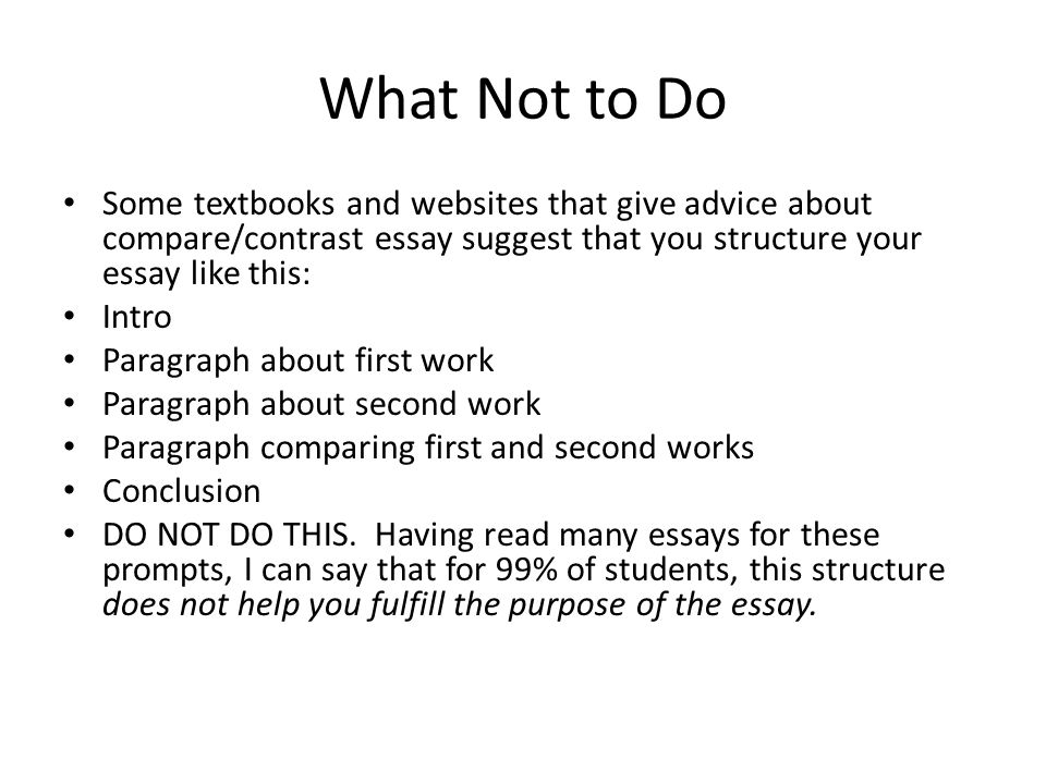 compare and contrast essay formats