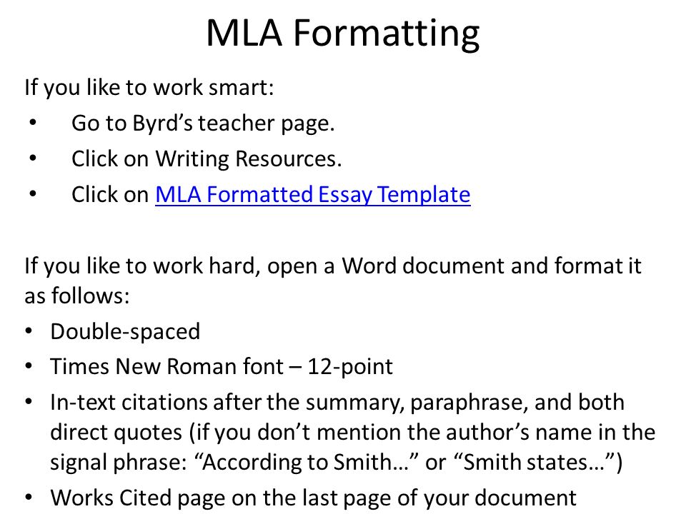 mla format works cited page template