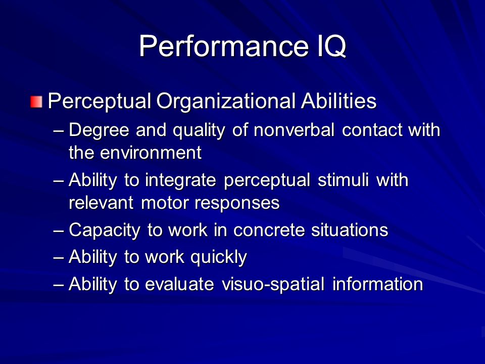 organizational abilities