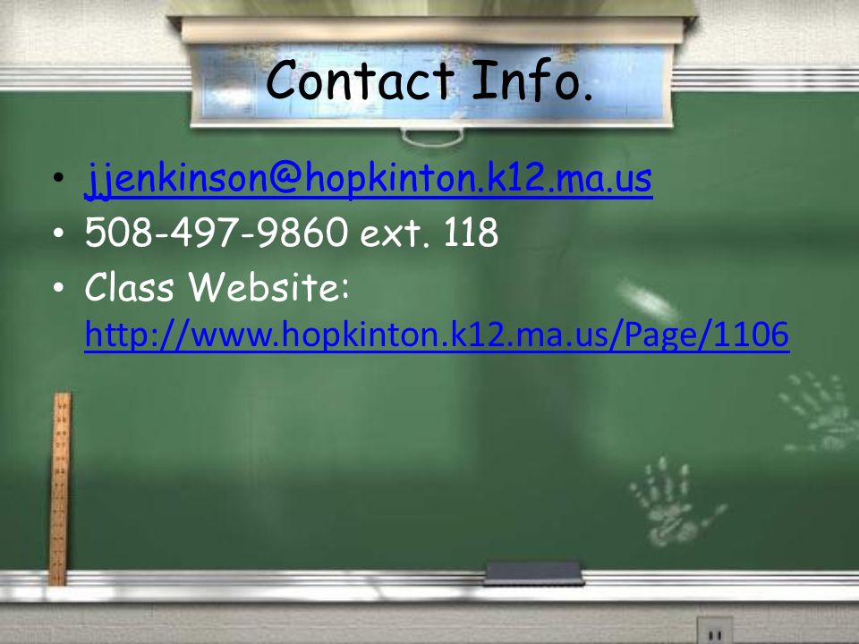 Contact Info ext.