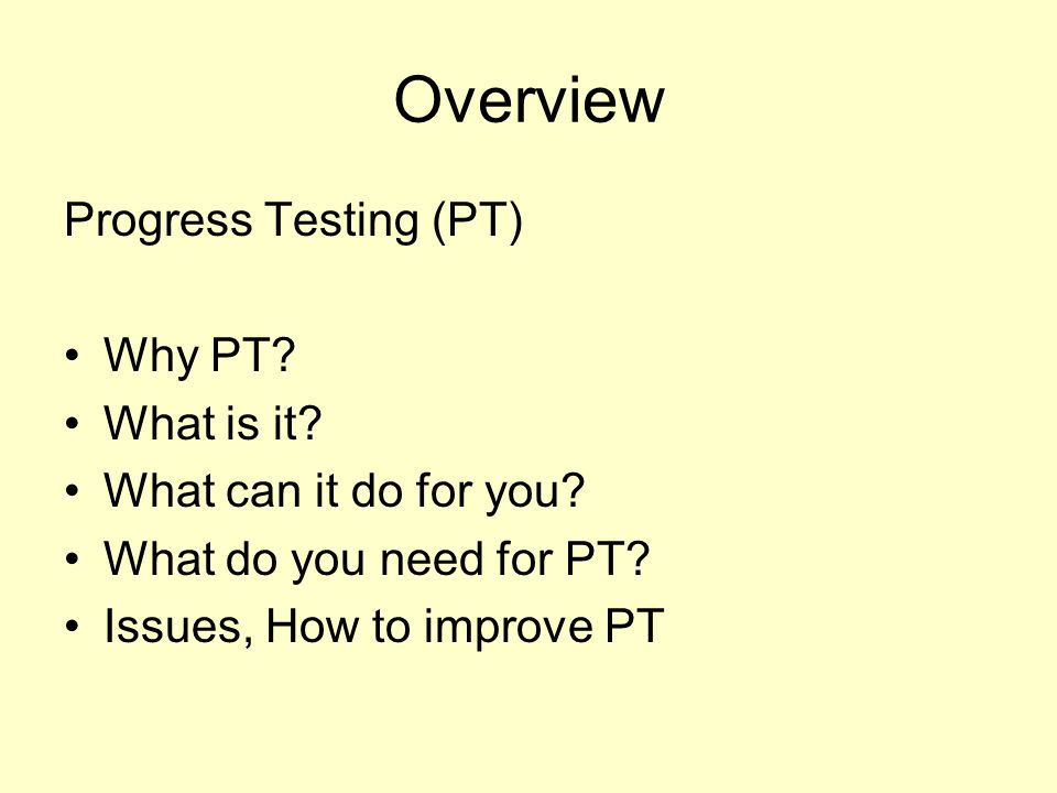 progress testing