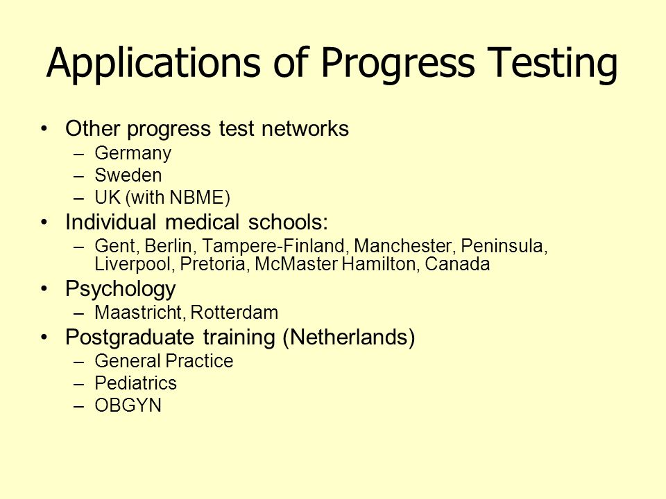 progress testing