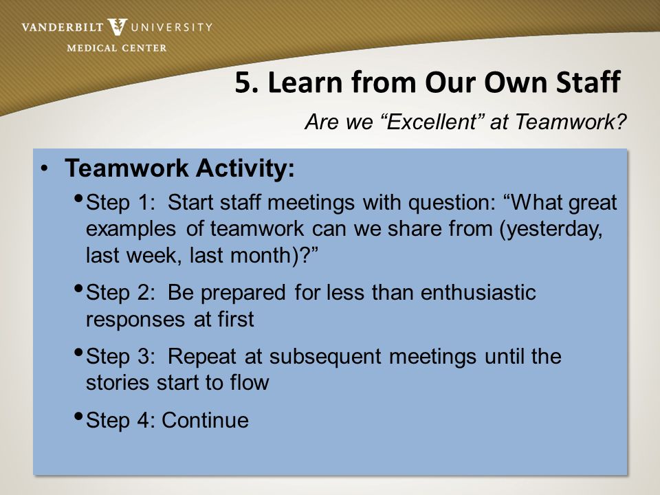 examples of teamwork
