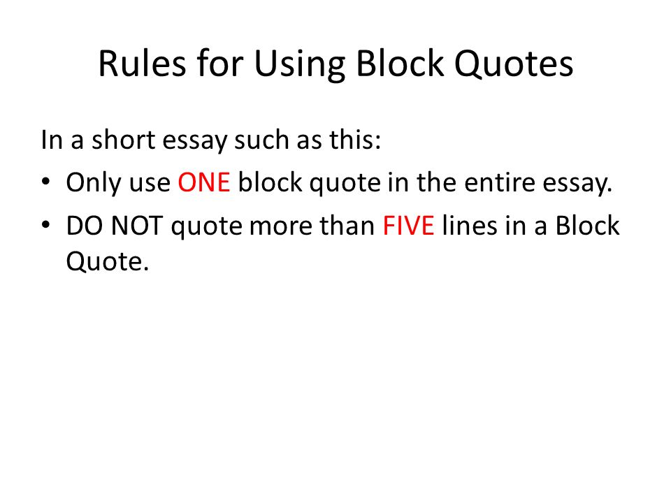 Quotation essay rules
