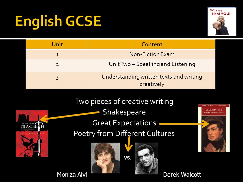 Two pieces of creative writing Shakespeare Great Expectations Poetry from Different Cultures vs.