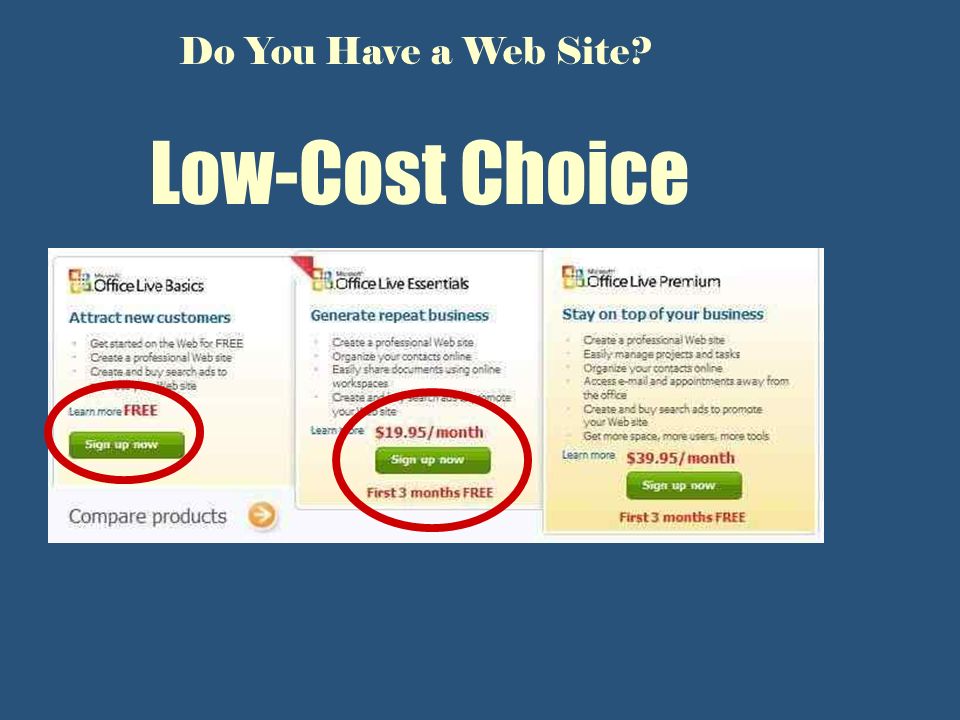 Do You Have a Web Site Low-Cost Choice
