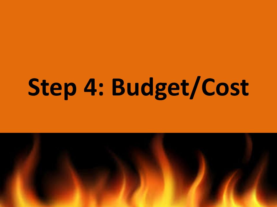 Step 4: Budget/Cost