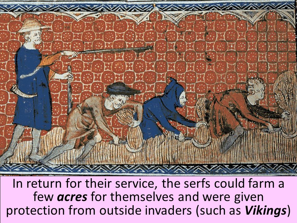 Some peasants were serfs; they were not slaves who could be bought and sold, but they were not free, either They had to farm, do all types of physical labor in service to their lords, and could not leave the land freely