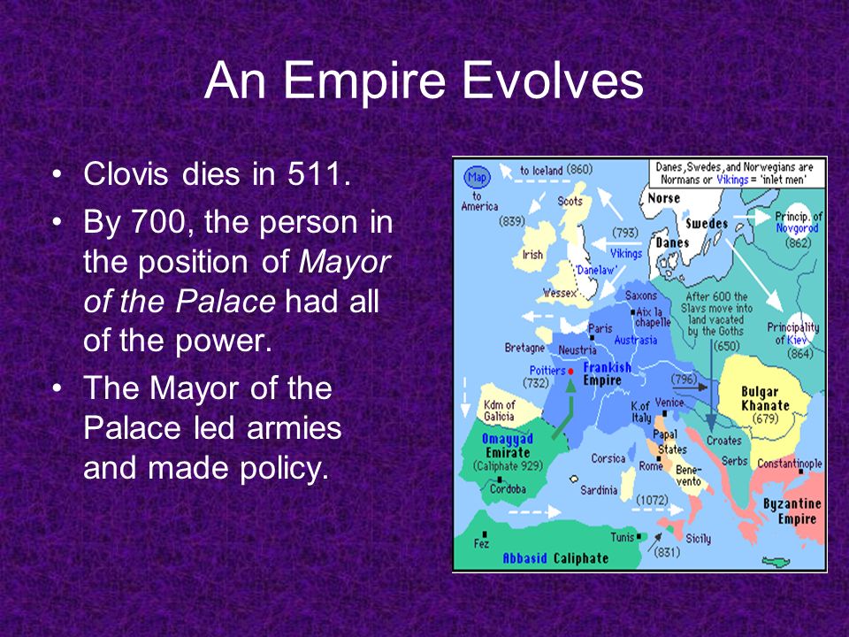 An Empire Evolves Clovis dies in 511.