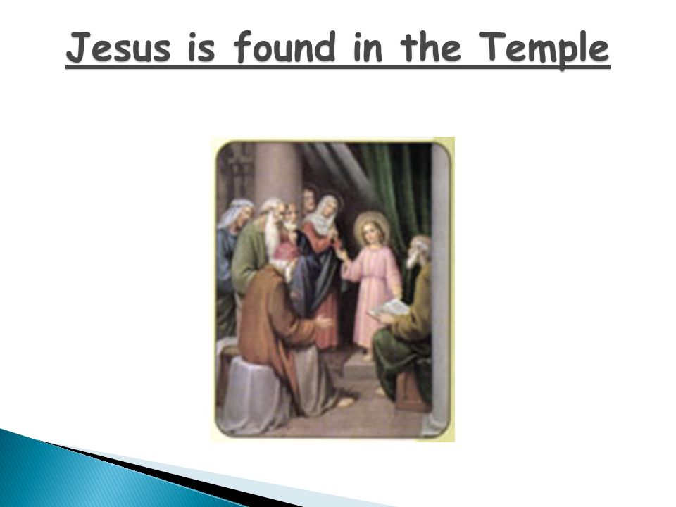 Jesus is found in the Temple