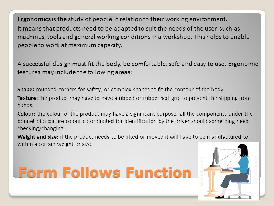gcse resistant materials inspiration innovation design influences what does form follows function mean