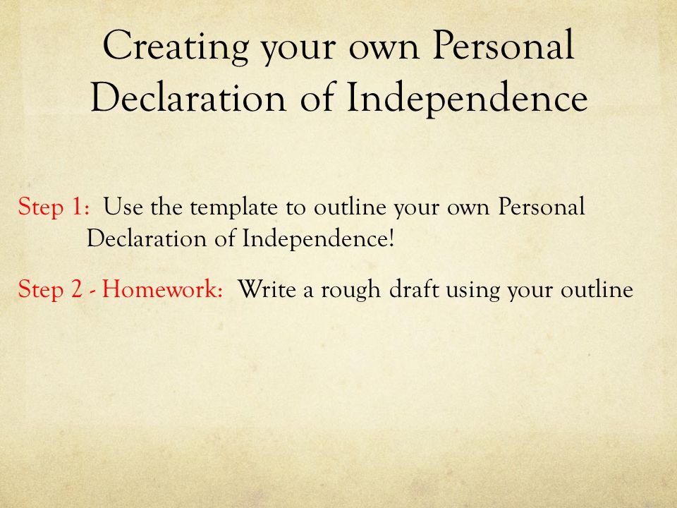 personal declaration of independance personal declaration of independance