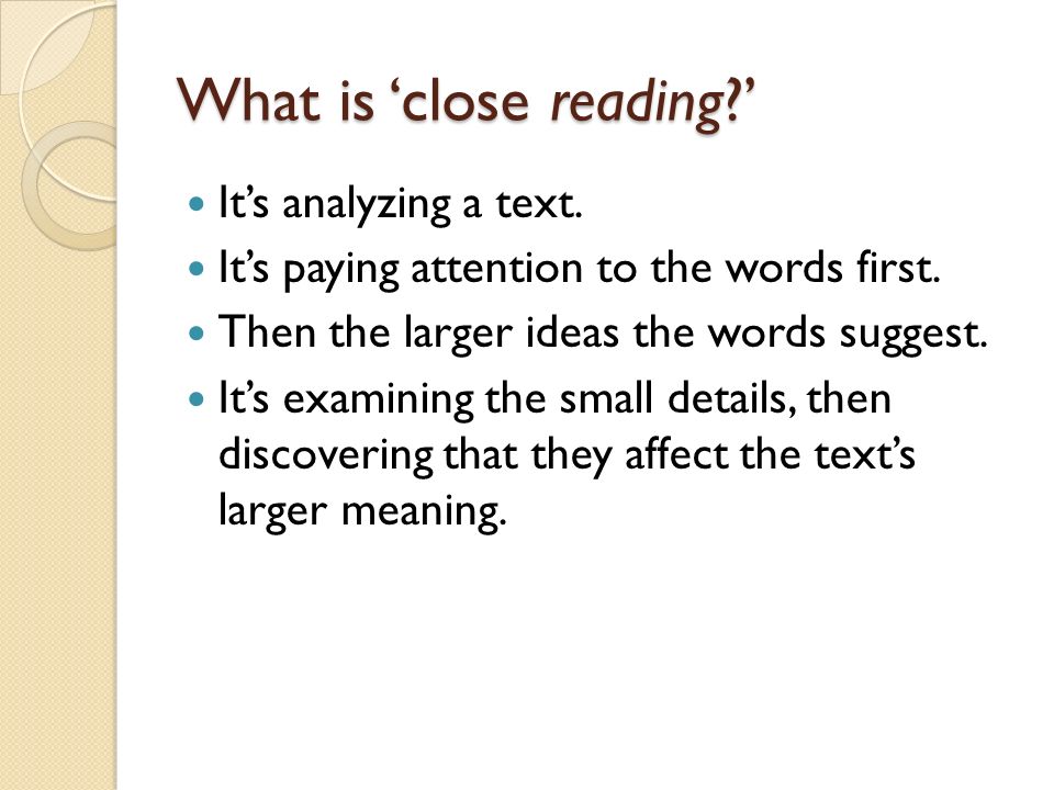 What is a close reading essay