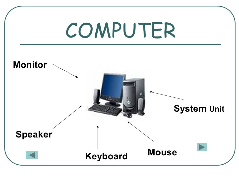 COMPUTER Speaker System Unit Monitor Mouse Keyboard