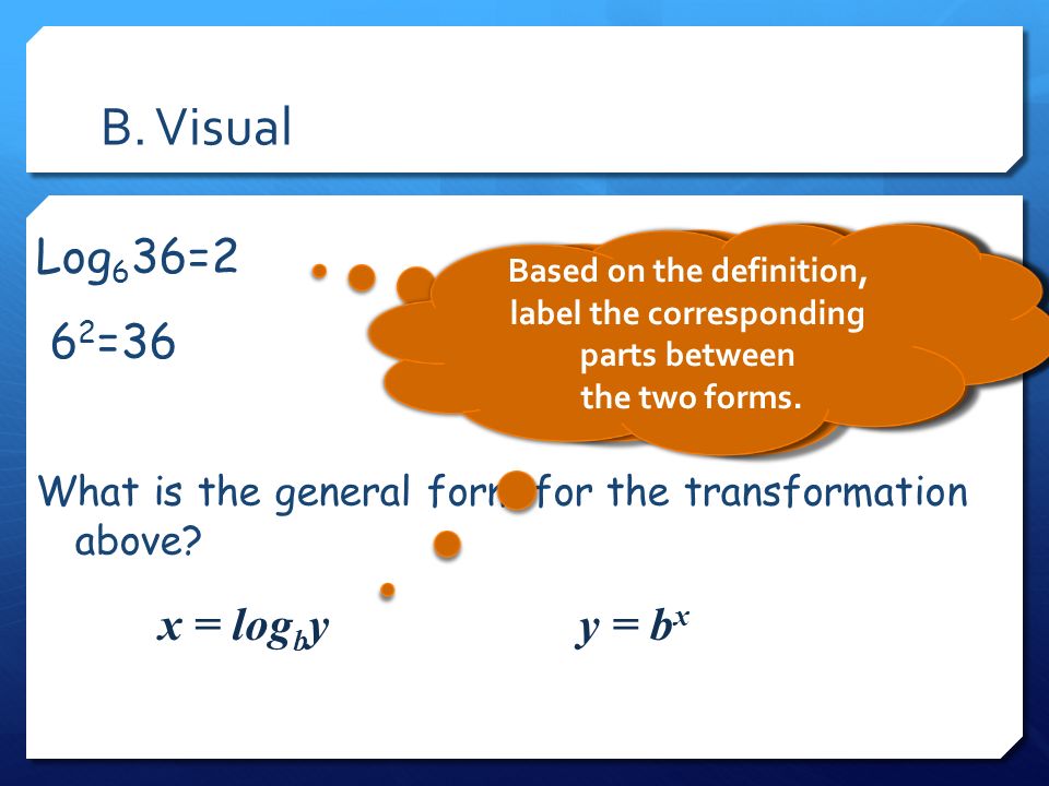cc 8 logs exponentials logistic growth and inverses ppt download 6 2 36 in logarithmic form