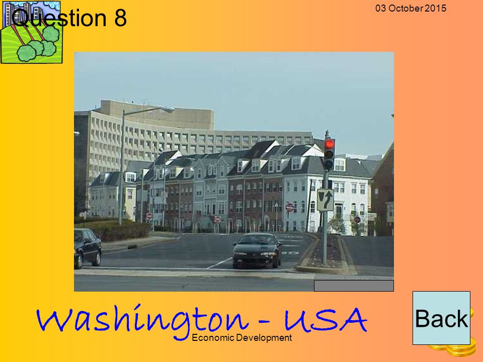 03 October 2015 Economic Development Back Question 8 Washington - USA
