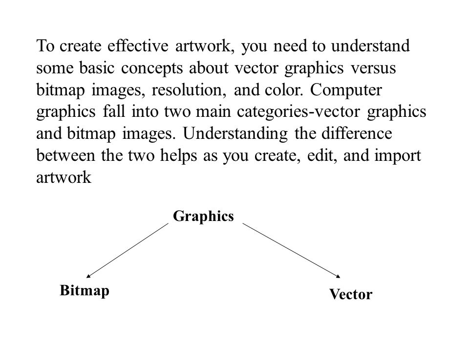 To create effective artwork, you need to understand some basic concepts about vector graphics versus bitmap images, resolution, and color.