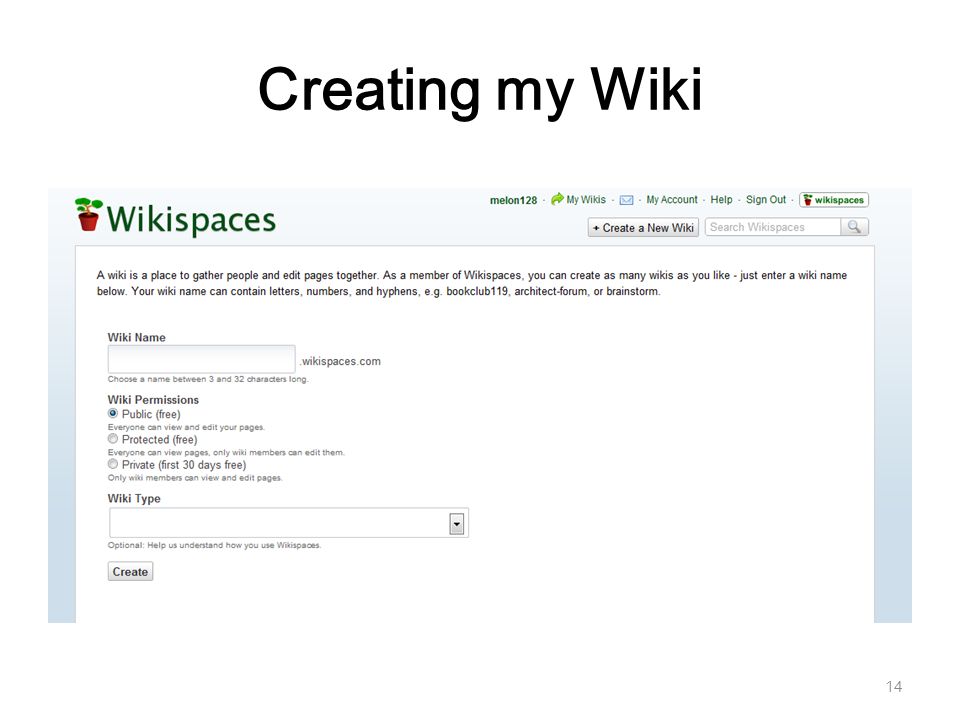 Creating my Wiki 14