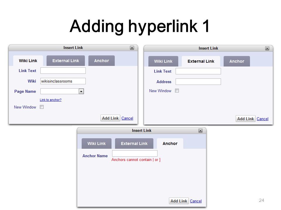 Adding hyperlink 1 24