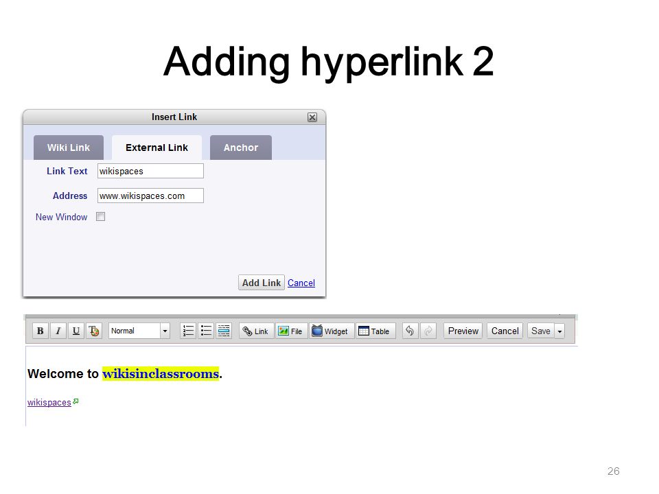 Adding hyperlink 2 26