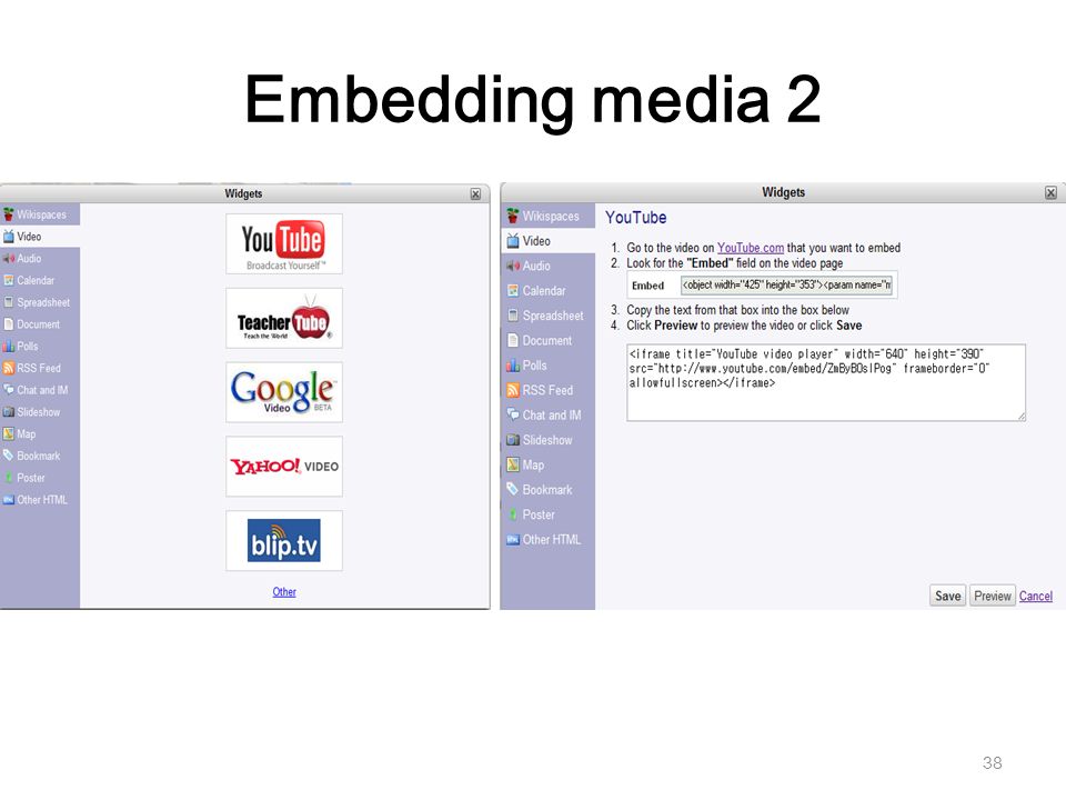 Embedding media 2 38