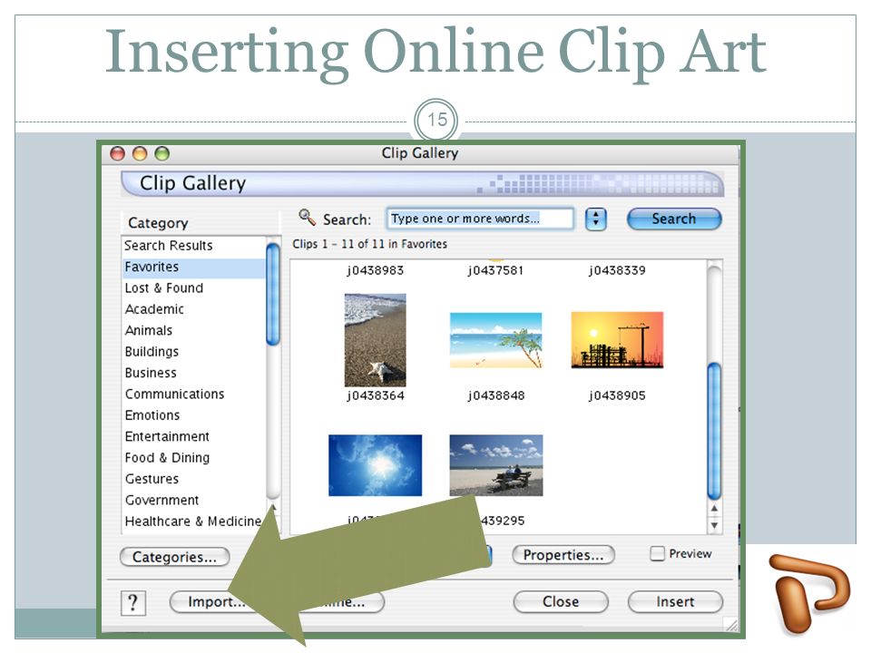 Inserting Online Clip Art 5 15
