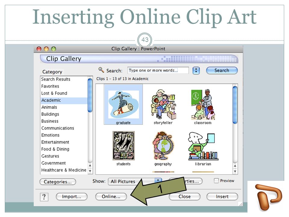 Inserting Online Clip Art 1 43