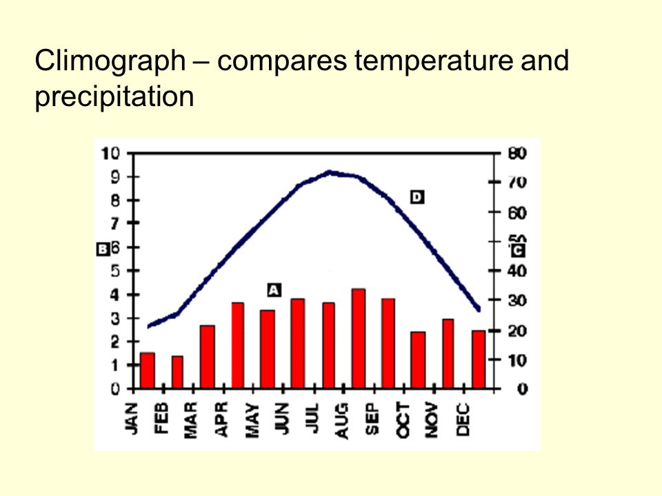 Climograph – compares temperature and precipitation