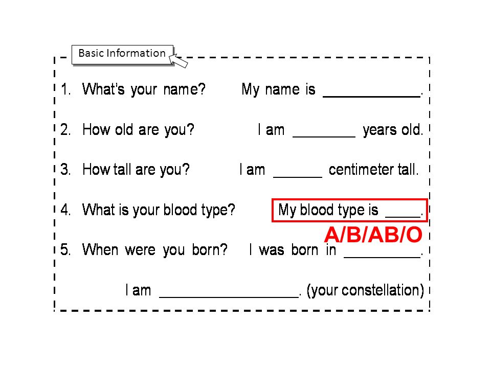 Basic Information A/B/AB/O