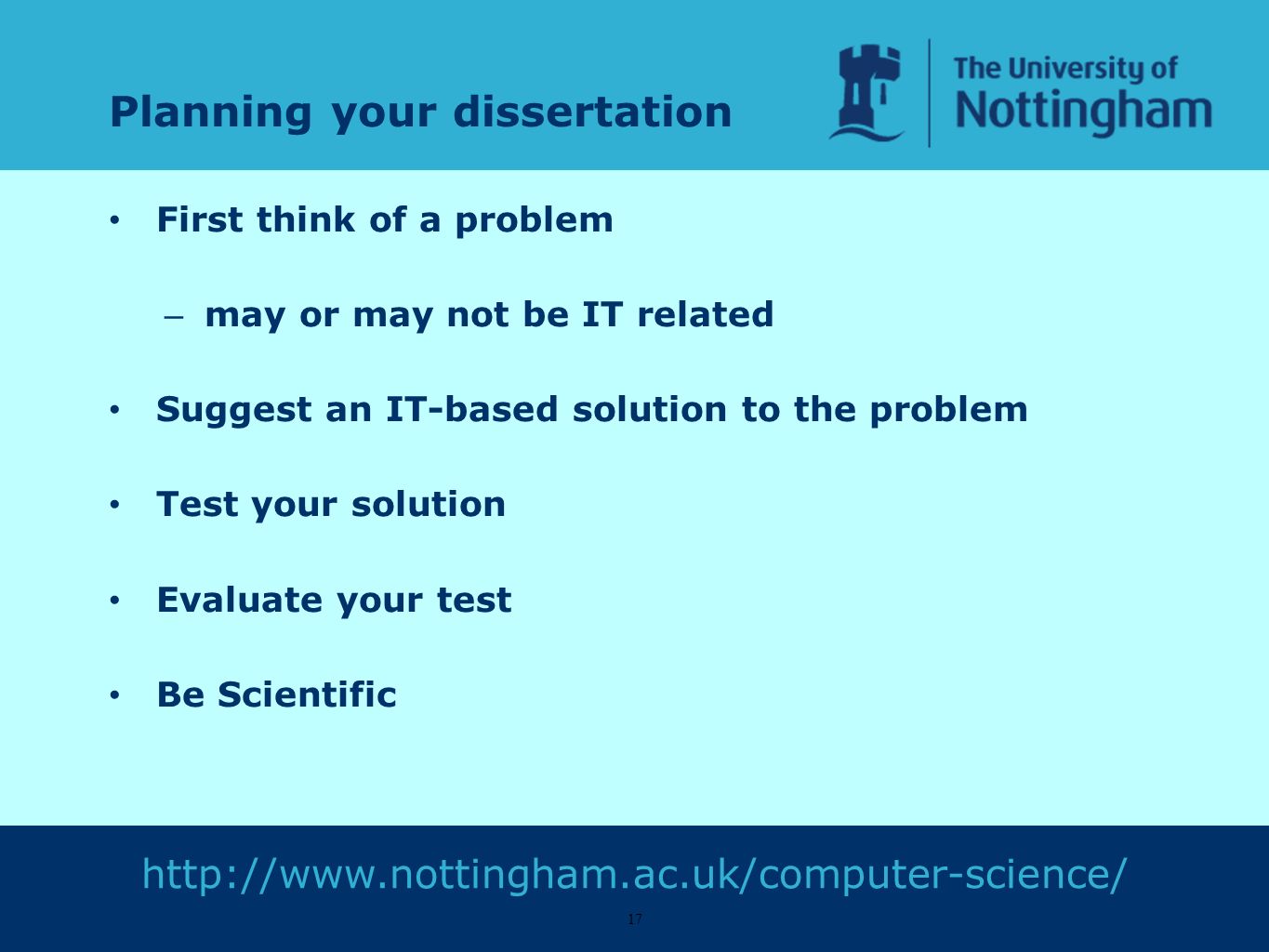 Planning Your Dissertation