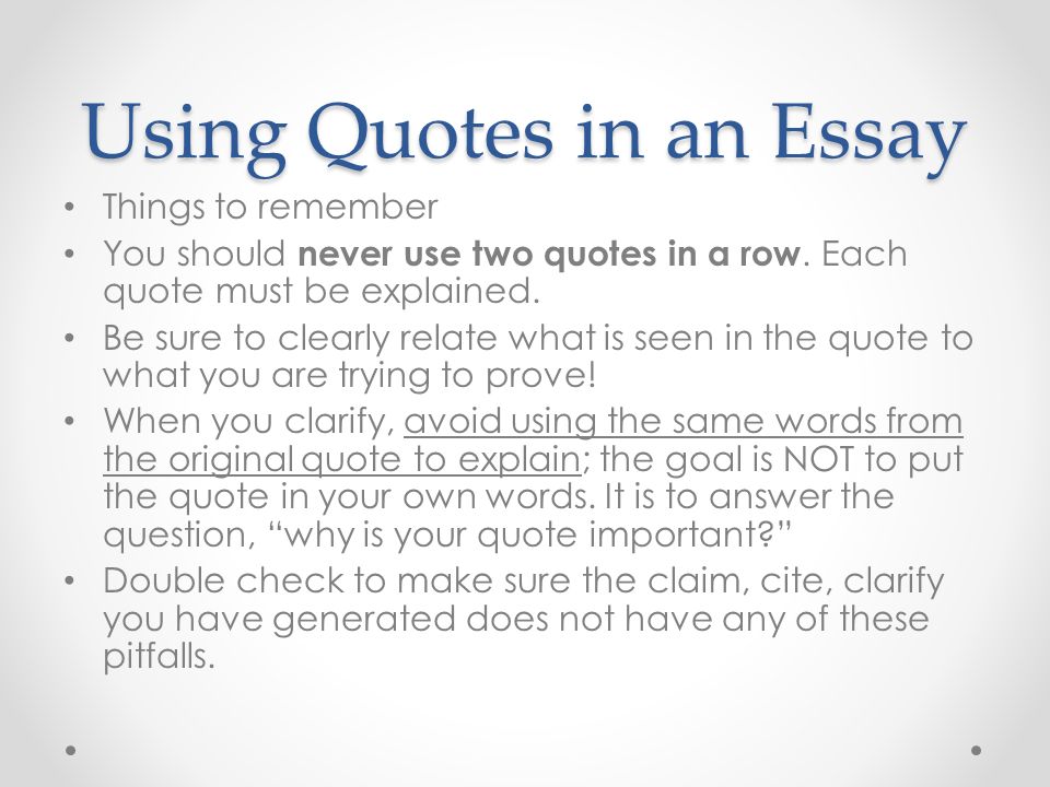 Explaining A Quote In An Essay