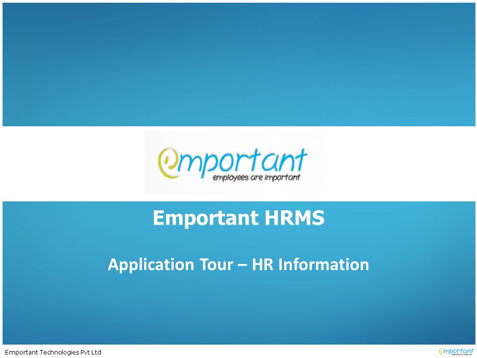 Emportant Technologies Pvt Ltd Emportant HRMS Application Tour – HR Information