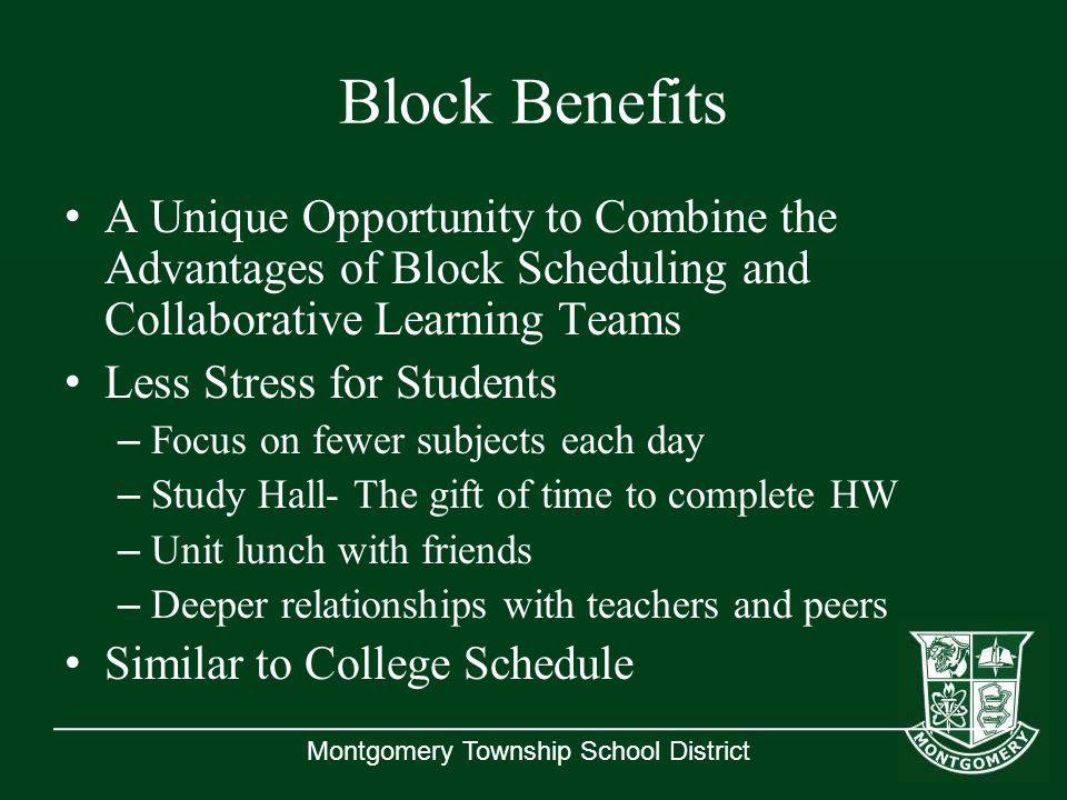 block schedule colleges