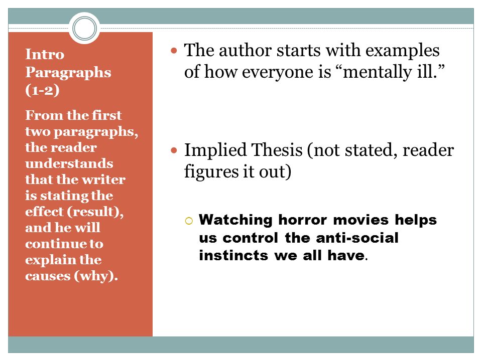 Thesis statement for stephen king research paper