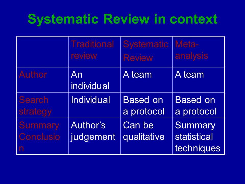 critical review of meta analysis critical review of meta analysis