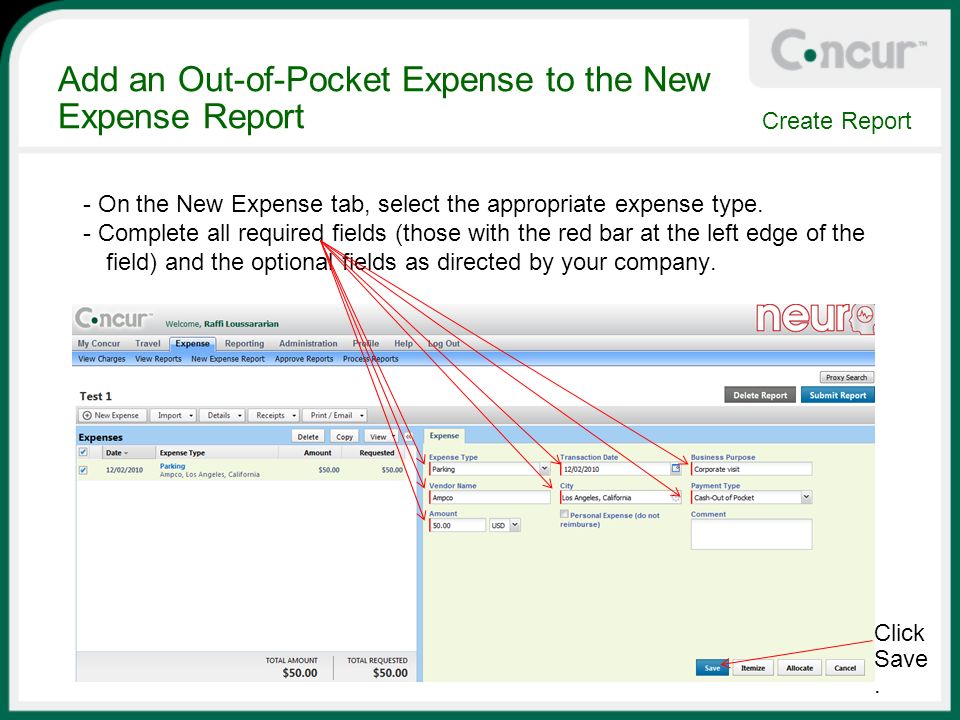 personal expense reports