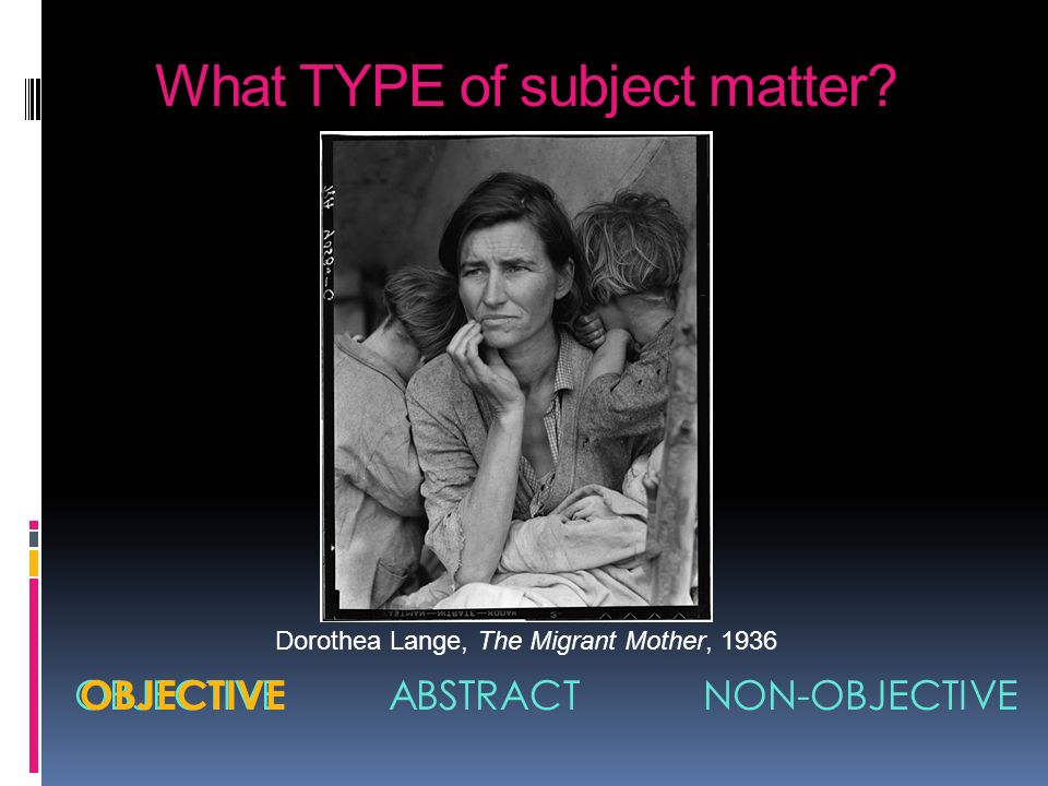 What TYPE of subject matter.