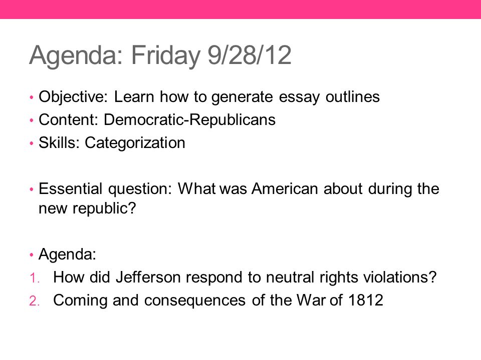 agenda outlines