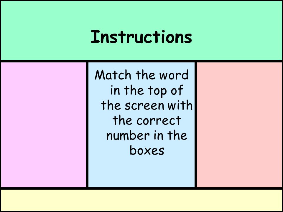 The Number Game A word and symbol matching game