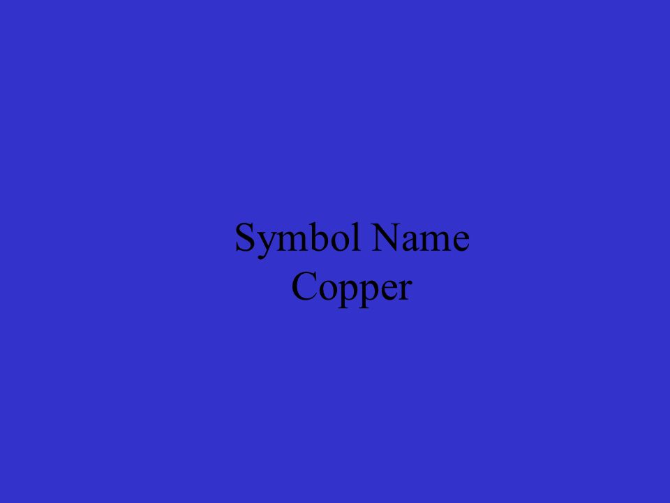 Symbol Name Copper