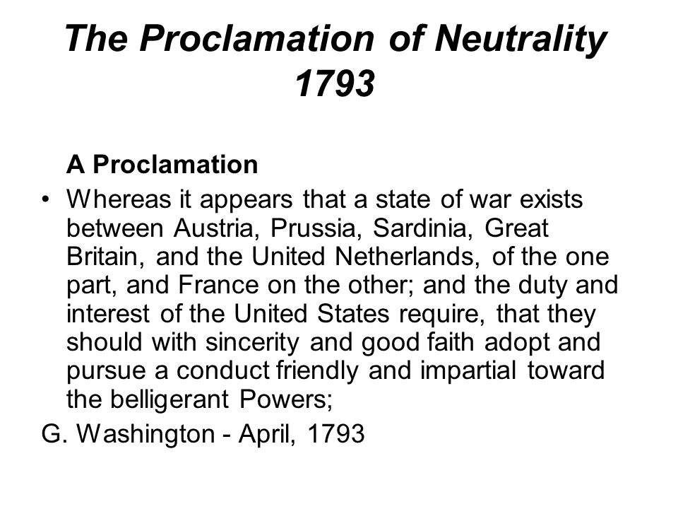 Image result for proclamation of neutrality 1793