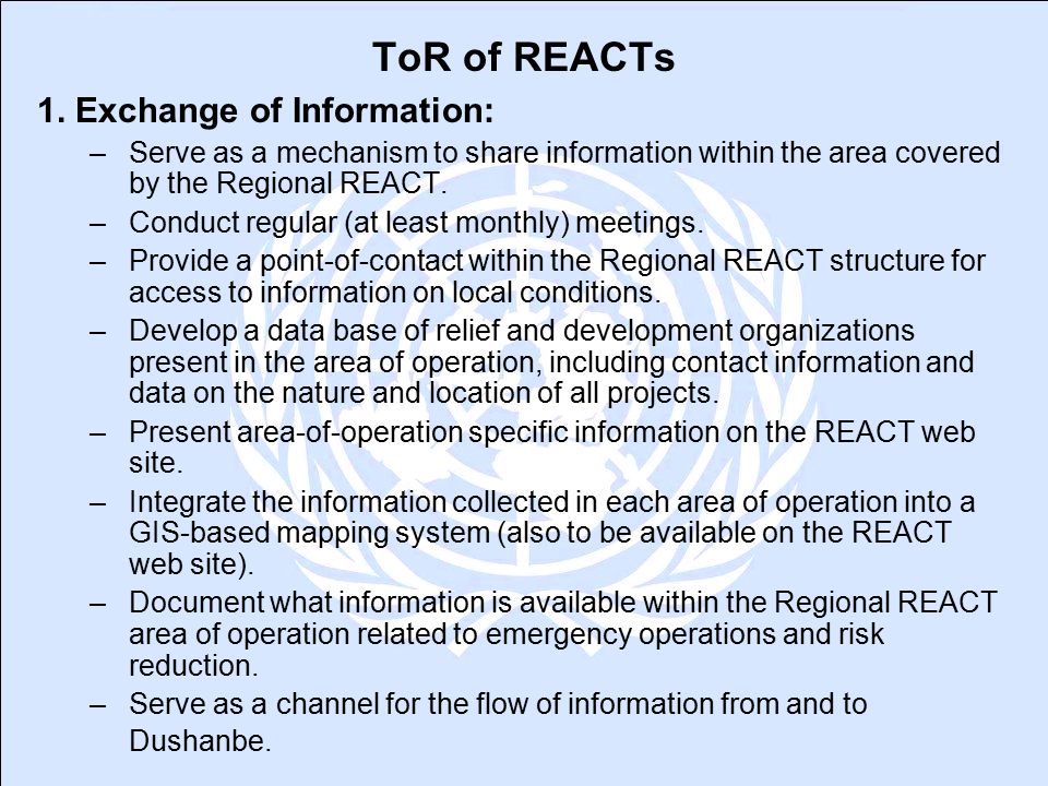ToR of REACTs 1.