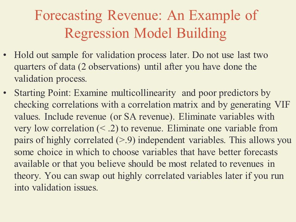 forecasting revenues